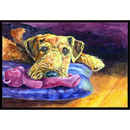 Carolines Treasures Airedale Terrier Teddy Bear Indoor and Outdoor Mat- 18 x 27 in. 7345MAT